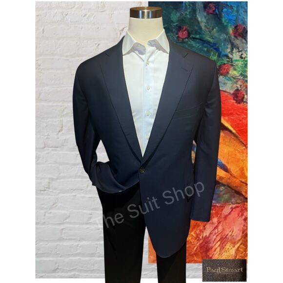 Paul Stuart Mens 50XL Navy Blue Cashmere Designer Blazer Jacket Mother of Pearl - Picture 1 of 14